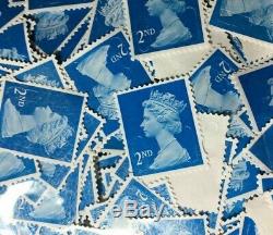 1000 2nd Class Unfranked Stamps Off Paper No Gum All Security Tabs-free Post