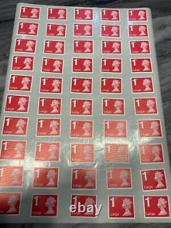 1000 x Royal Mail First Class Large Letter Stamps Unfranked New Gum