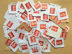 1000 x UK Royal Mail Red 1st Class Unfranked Security Stamps On Paper -Face £760