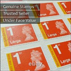 100 1st Class Large Signed For Stamps GENUINE Serial Numbers on Sheets Stamp UK