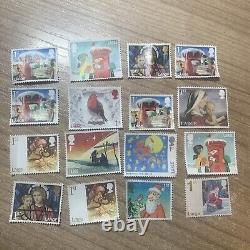 100 x GENUINE 1st First Class Large Letter Unfranked Xmas Stamps Off Paper