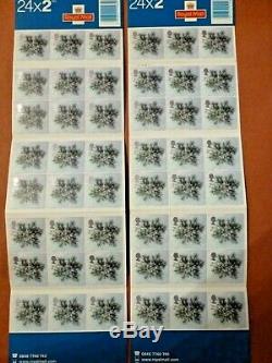 12 x BOOKS BY 24 ROYAL MAIL 2ND CLASS CHRISTMAS STAMPS (1A)