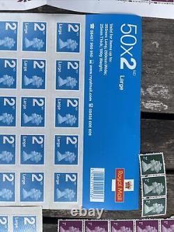 132 x 2ND SECOND CLASS LARGE LETTER STAMPS Brand New Over £150 Worth