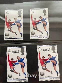 14 Stamps 1966 England World Cup pre and post winning, some with errors. 1 cover