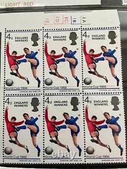 14 Stamps 1966 England World Cup pre and post winning, some with errors. 1 cover