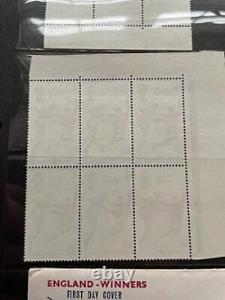 14 Stamps 1966 England World Cup pre and post winning, some with errors. 1 cover