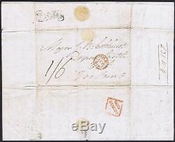 1829 JERSEY Scroll used to Cork Ireland Full Contents MID DAY MAIL 1/6 Charged