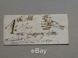 1830 London 2d Post 4d handstamp and IN ALL superb