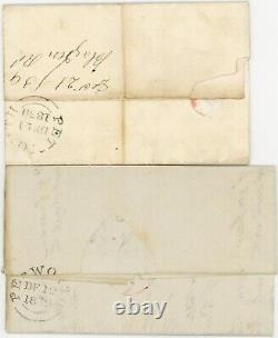 1839 TWO LETTERS to THOS. JOHNSON U4P PERIOD CHARGED 2d LOCAL SUSSEX POST