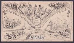 1850 c. Valentines Type 2 Ocean Penny Post Original Envelope Rare State 3 Fine