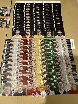 187 FOOTBALL HEROES 1st Class Stamps FV £177.65 (17 Sets) MNH