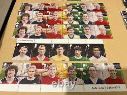 187 FOOTBALL HEROES 1st Class Stamps FV £177.65 (17 Sets) MNH