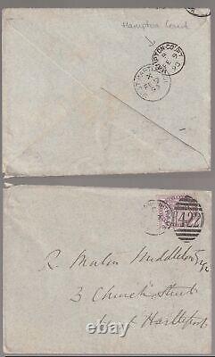 1893 Royalty Scarce HAMPTON COURT cds Post Office on envelope to West Hartlepool