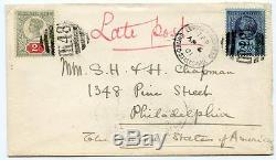 1901 2d+2½d cvr to USA tied K48 London & Holyhead T. P. O. United States Mail