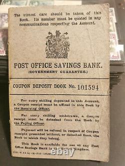 1911 Gv Post Office Savings Book Complete With 5 Stamps Attached Sg Posb1