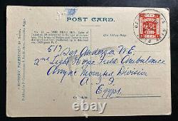 1918 Palestine Army Post Office Postcard cover To Army Mounted Division Egypt