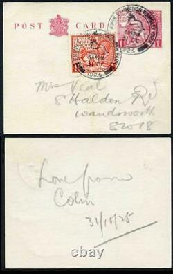 1925 Wembley 1d Post Card uprated with a 1d used on 31st Oct 1925 The last Day