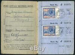 1927c KGV Post Office Savings Bank Book including Profile Head 1/- Stamps
