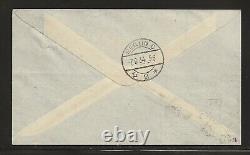 1934 GREAT BRITAIN rocket mail, vermilion stamp, SUSSEX DOWNS to GERMANY 2C1b