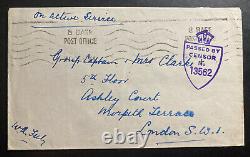 1944 Belgium Antwerp Base Army Post Office BAPO 8 Oas Cover To London England