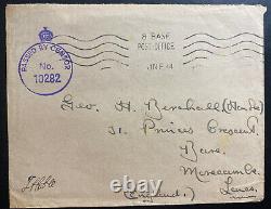 1944 British Base Army Post Office 8 Censored OAS Cover To Manecambe England