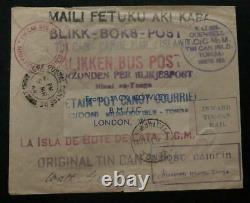 1944 Newport England Tin Can Canoe Mail Cover To Niuafoou Tonga Toga W Letter