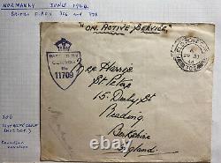 1944 Normandy British Field Post Office 306 Censored OAS Cover To England