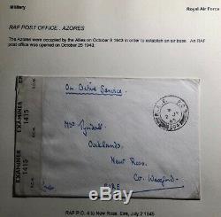 1945 Azores Royal Air Force Field Post OAS Censored Cover To New Ross Ireland