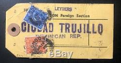 1947 London England Mailing Tag Cover To Trujillo Dominican Republic Sc#251