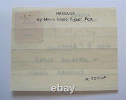 1949 Herm Island UK Great Britain Pigeon Post Service Super Rare used on Flimsy