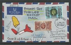 1977 GREAT BRITAIN rocket mail SILVER JUBILEE cover J Follows