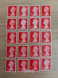 1st class unfranked red security stamps with adhesive EASY PEEL x 500