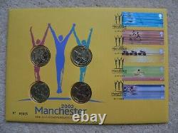 2002 COMMONWEALTH GAMES GREAT BRITAIN ROYAL MINT/MAIL + UK £2 COINS x4 (23)
