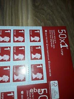 200 x 1 Royal Mail First Class Large Letter 1st Class Self Adhesive Stamp Sheet