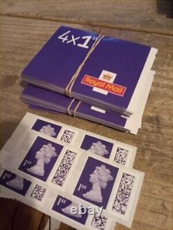 200 x GENUINE ROYAL MAIL 1st CLASS Purple BARCODED STAMPS UNFRANKED MINT