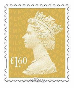 200pcs Royal Mail £1.60 stamps (8 sheets x 25)