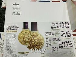 2012 Olympics London Gold Medal Winners Sheets Royal Mail FULL SET 29 + EXTRAS