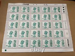 25 x £5 Stamps High Value Barcoded Self Adhesive. Spruce Green