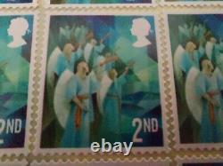 2nd Class unfranked stamps with adhesive gum EASY PEEL x 500