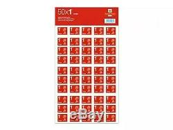 4 Sheets of 50 Royal Mail First Class Large Letter size 1st Class (200 Stamps)