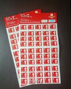 4 x 50 (200) BRAND NEW Royal Mail 1st class LARGE LETTER STAMPS