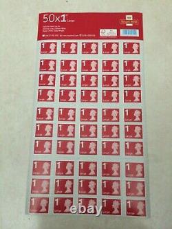 4 x 50 Royal Mail First Class Large Letter 1st Class Self Adhesive Stamp Sheet