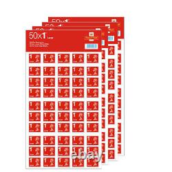 4x 50 Royal Mail First Class Large Letter Size 1st Class Stamps Sheet