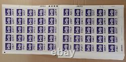 500 1st Class Barcode Stamps New Unused 10 Sheet Of 50 Face Value £550 Save £120