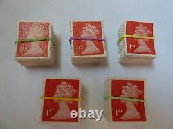 500 Genuine GB Royal Mail Stamps, 1st Class, Used Unfranked, Off Paper, No Gum