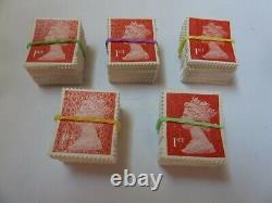 500 Genuine GB Royal Mail Stamps, 1st Class, Used Unfranked, Off Paper, No Gum