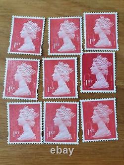 500 Royal Mail 1st Class Red Stamps Off Paper No Gum Unfranked Genuine Quality