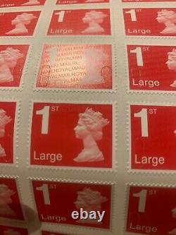 500 X 1st Class Large Letter Unfranked Royal Mail Stamps Self Adhesive