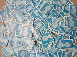 500 X ROYAL MAIL 2nd Class BLUE Unfranked Stamps no gum off paper Genuine MINT