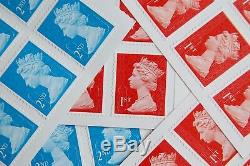 50 100 200 500 1st & 2nd Class Royal Mail Unfranked Stamps Off Paper No Gum